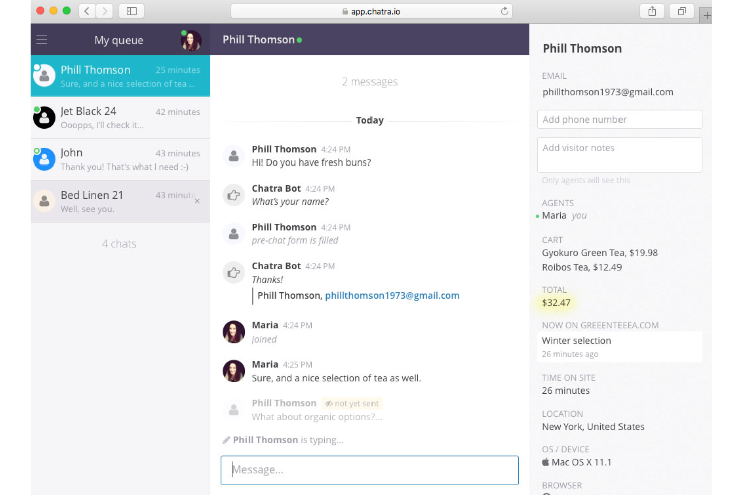 Chatra screenshot - Los 10 mejores programas gratuitos de chat en vivo en 2026