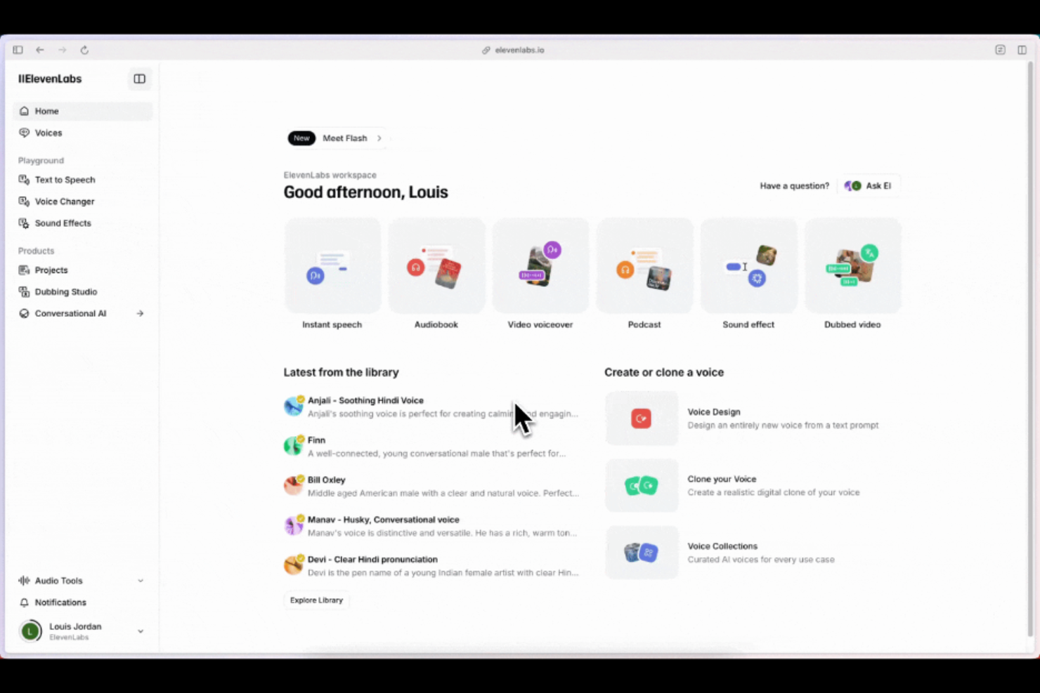 ElevenLabs screenshot - 10 beste concurrenten van Retell AI voor AI-spraakagenten in 2026
