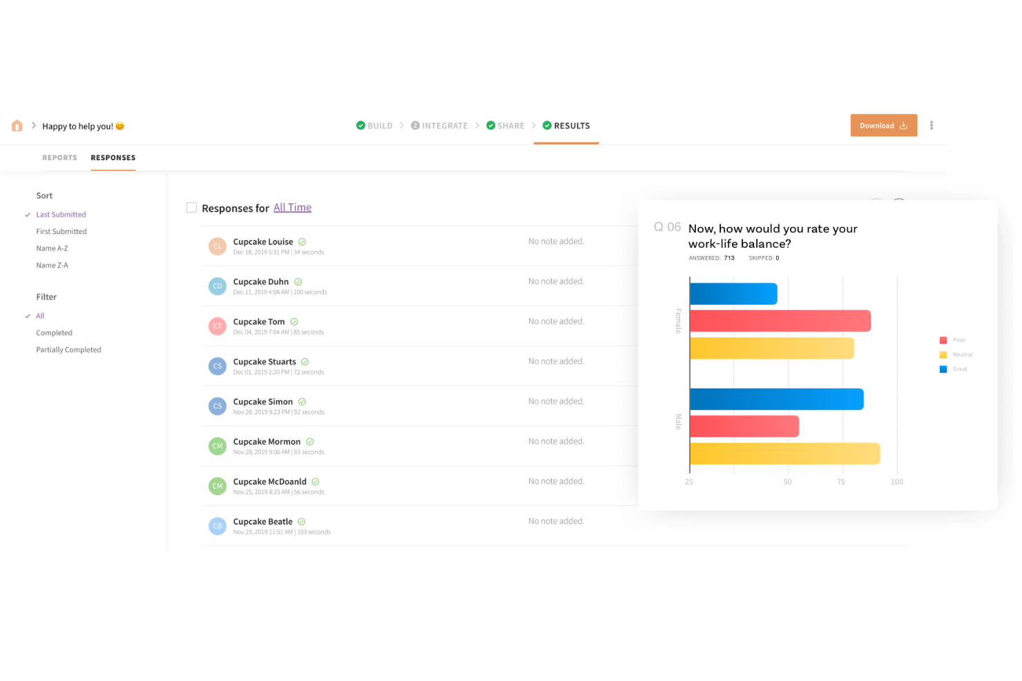 SurveySparrow screenshot - 10 Medallia-concurrenten voor ervaringsmanagement in 2026