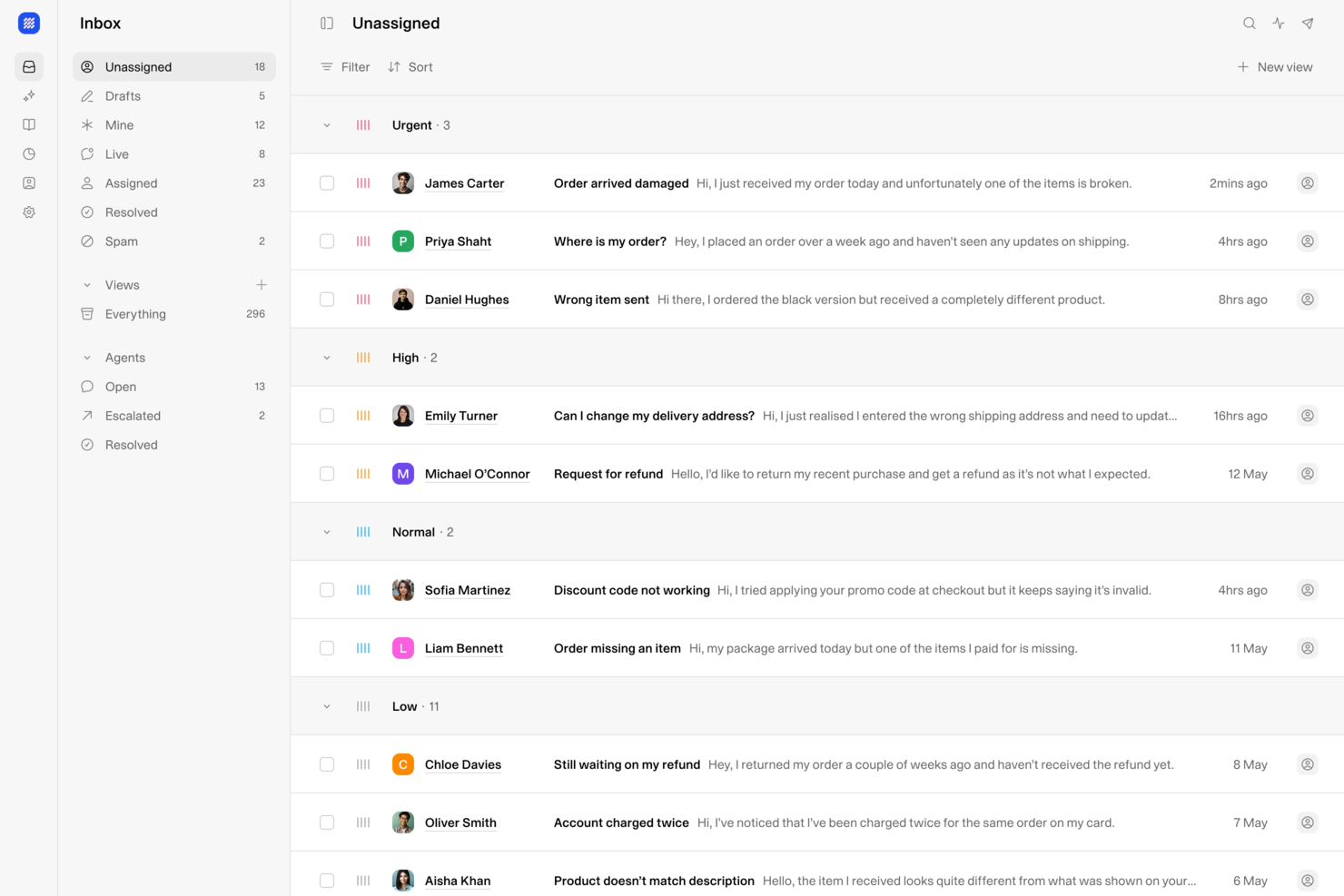 Weav screenshot - 10 beste livechatsoftware voor klantenteams in 2026