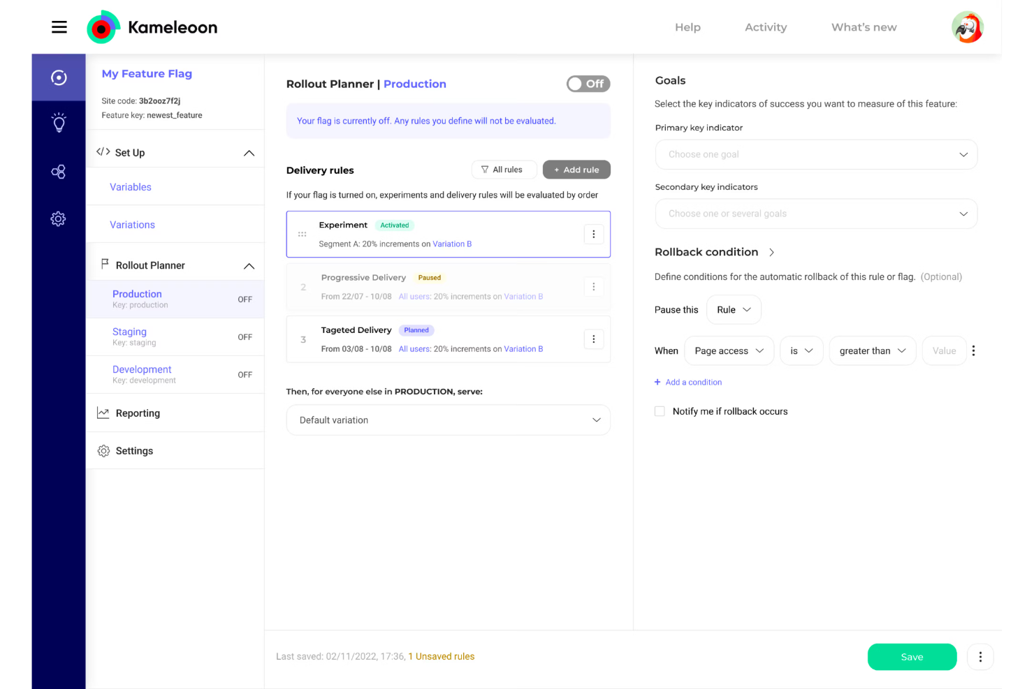 Kameleoon screenshot - 10 bästa alternativen till Optimizely för A/B-testning 2026