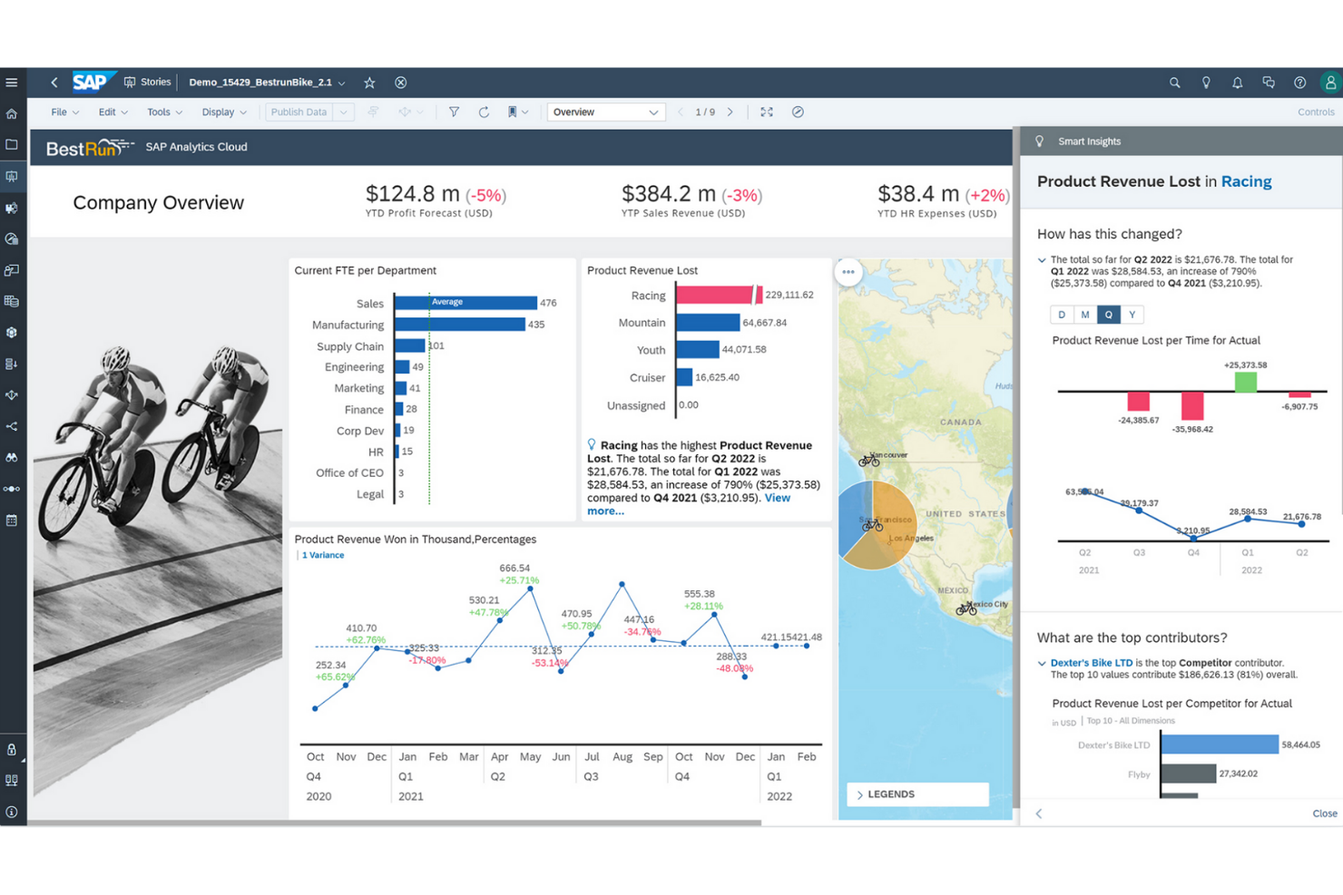 SAP Analytics Cloud screenshot - 10 Power BI-alternativ för datavisualisering 2026