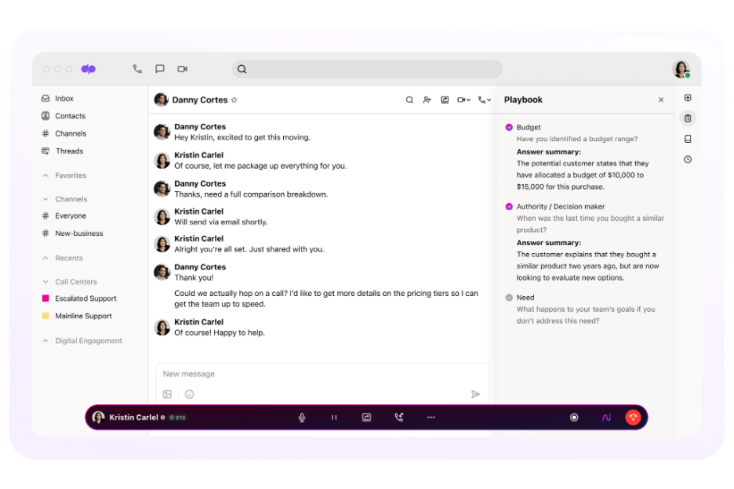 Dialpad screenshot - 10 bästa alternativen till Talkdesk för kontaktcenter 2026