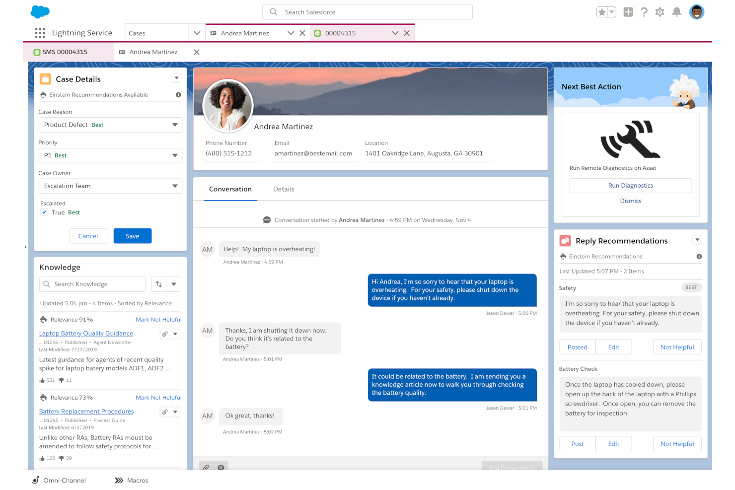 Agentforce Service (formerly Service Cloud) screenshot - 10 bästa programvarorna för kundtjänst och ärendehantering 2026