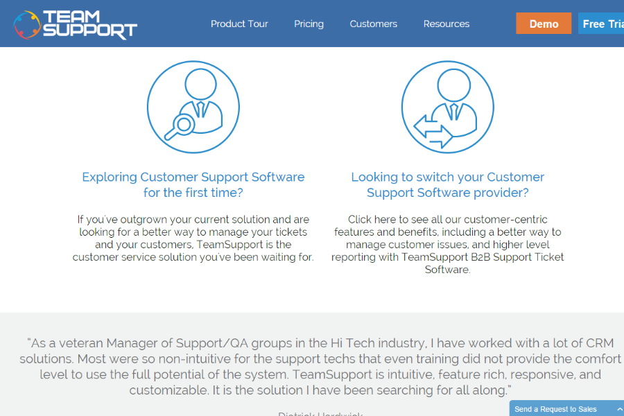 TeamSupport screenshot - 10 bästa programvarorna för kundtjänst och ärendehantering 2026