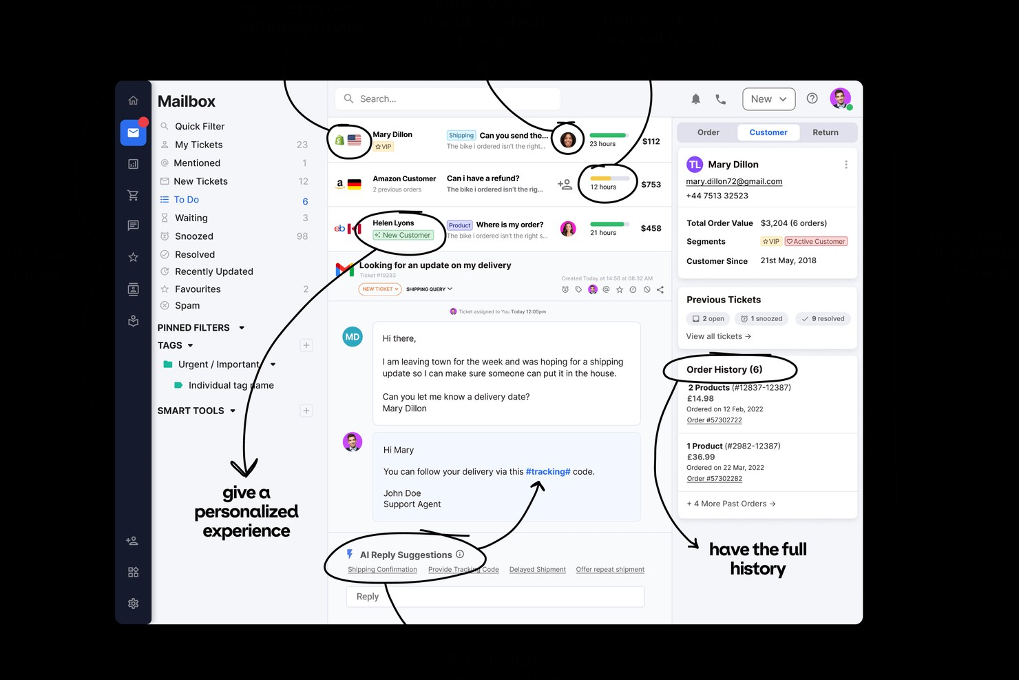 eDesk screenshot - 10 bästa programvarorna för kundtjänst och ärendehantering 2026