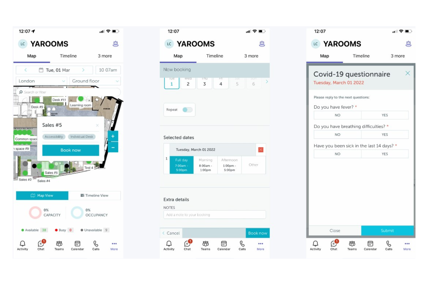 YAROOMS screenshot - 10 parasta yrityksille tarkoitettua joustavien työpisteiden varausohjelmistoa vuonna 2026