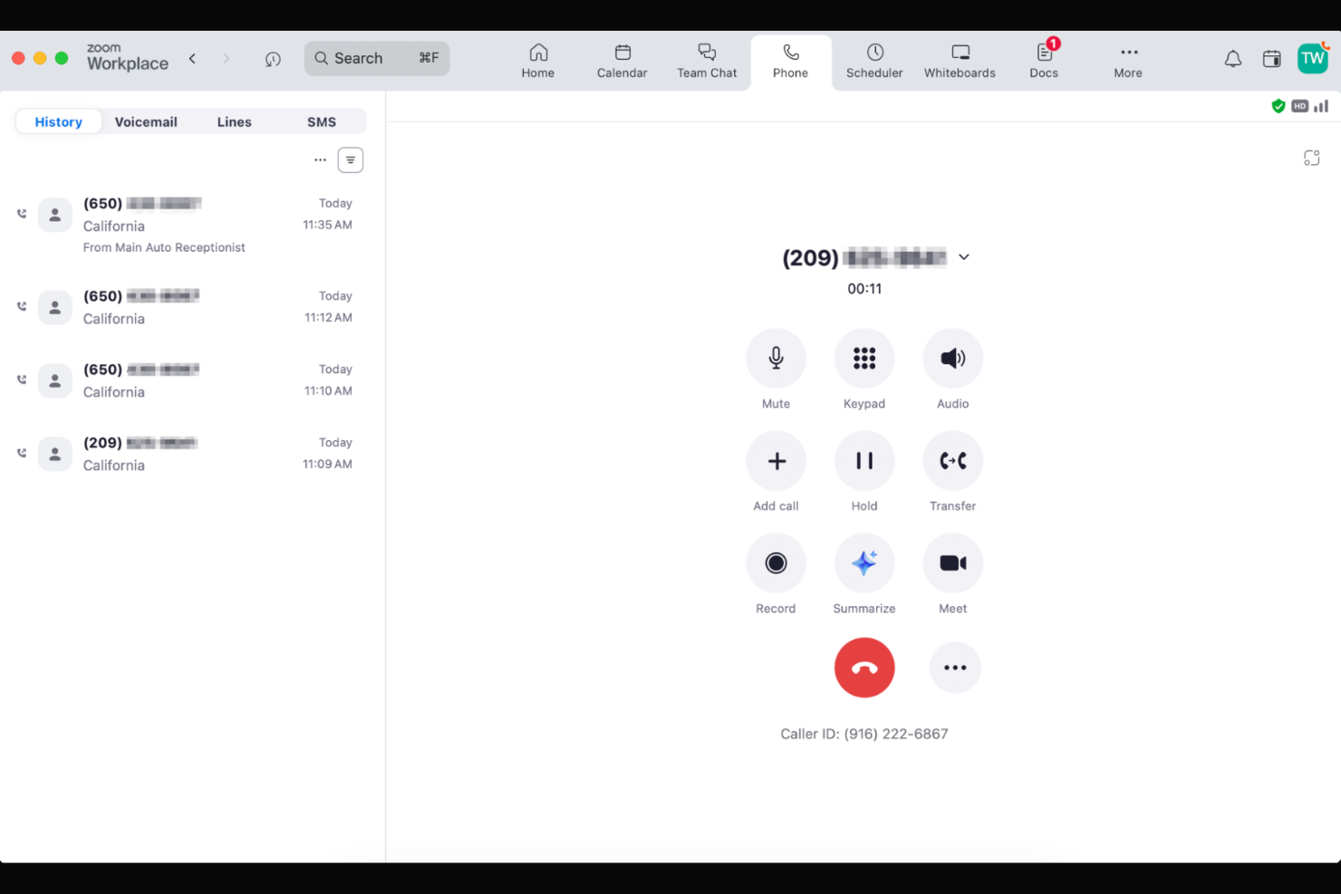 Zoom Phone screenshot - 10 parasta automaattisen puhelinvaihteen puhelinjärjestelmää vuonna 2026