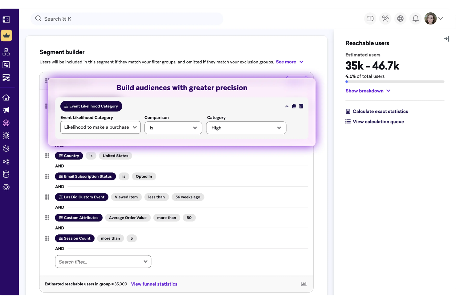 Braze screenshot - 10 tekoälyn asiakaskokemuksen personointityökalua vuonna 2026