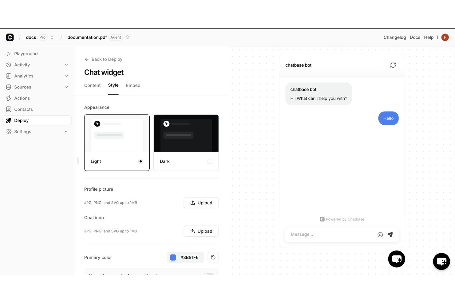 Chatbase screenshot - 10 tekoälyn asiakaskokemuksen personointityökalua vuonna 2026