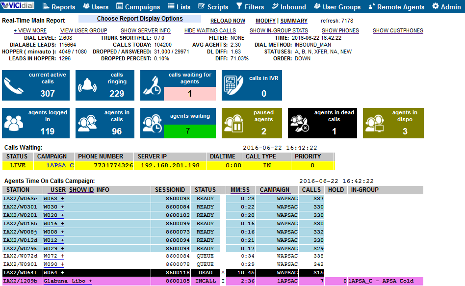 VICIdial screenshot - 10 ilmaista puhelinkeskusohjelmistoa vuodelle 2026