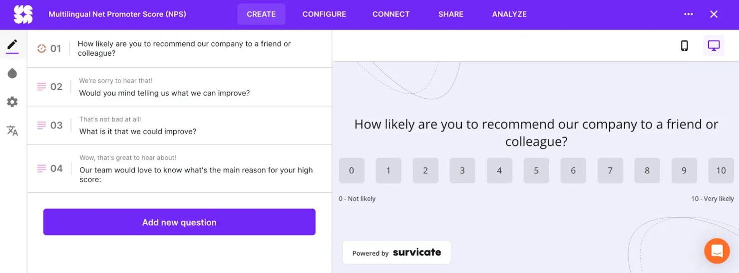 Survicate screenshot - 10 parasta kyselysovellusta arvioituna vuonna 2026