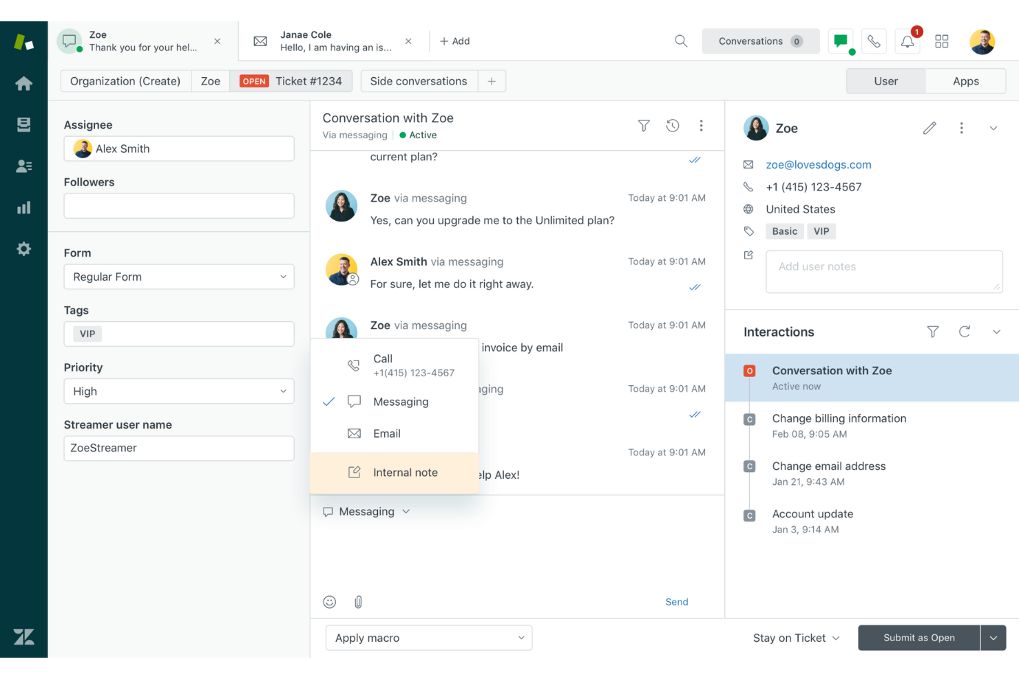 Zendesk screenshot - 10 parasta helppokäyttöistä tukipalveluohjelmistoa vuonna 2026