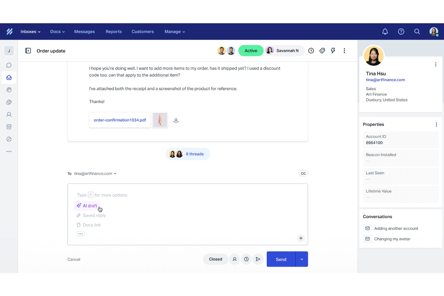 Help Scout screenshot - 10 parasta reaaliaikaisen chatin ohjelmistoa asiakastiimeille vuonna 2026