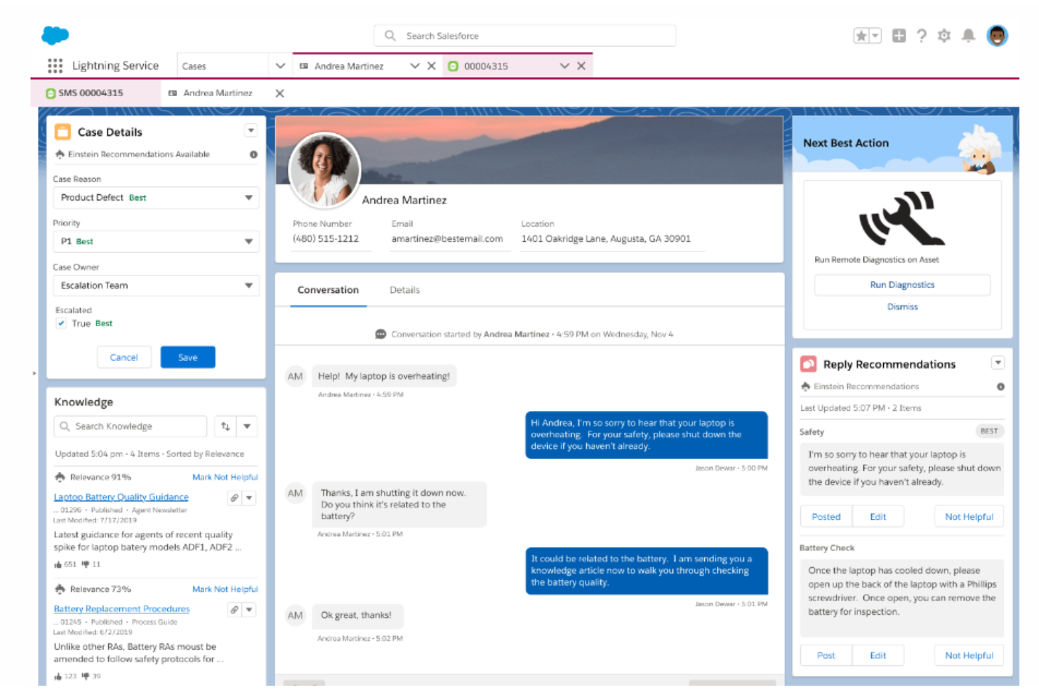 Agentforce Service (formerly Service Cloud) screenshot - 10 parasta yritystason puhelinkeskusohjelmistoa vuonna 2026