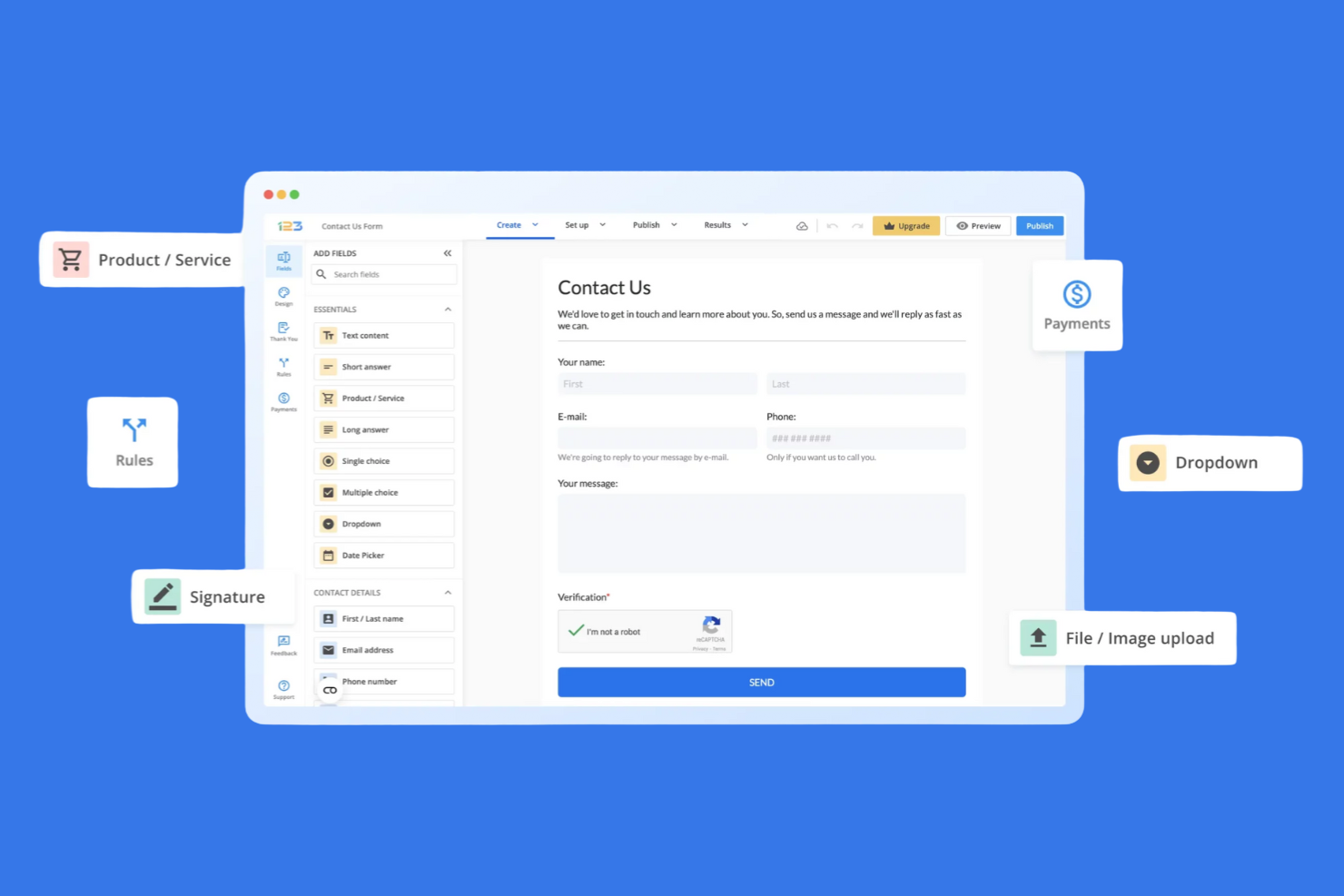 123FormBuilder screenshot - 10 mejores alternativas a Formstack para formularios en línea en 2026