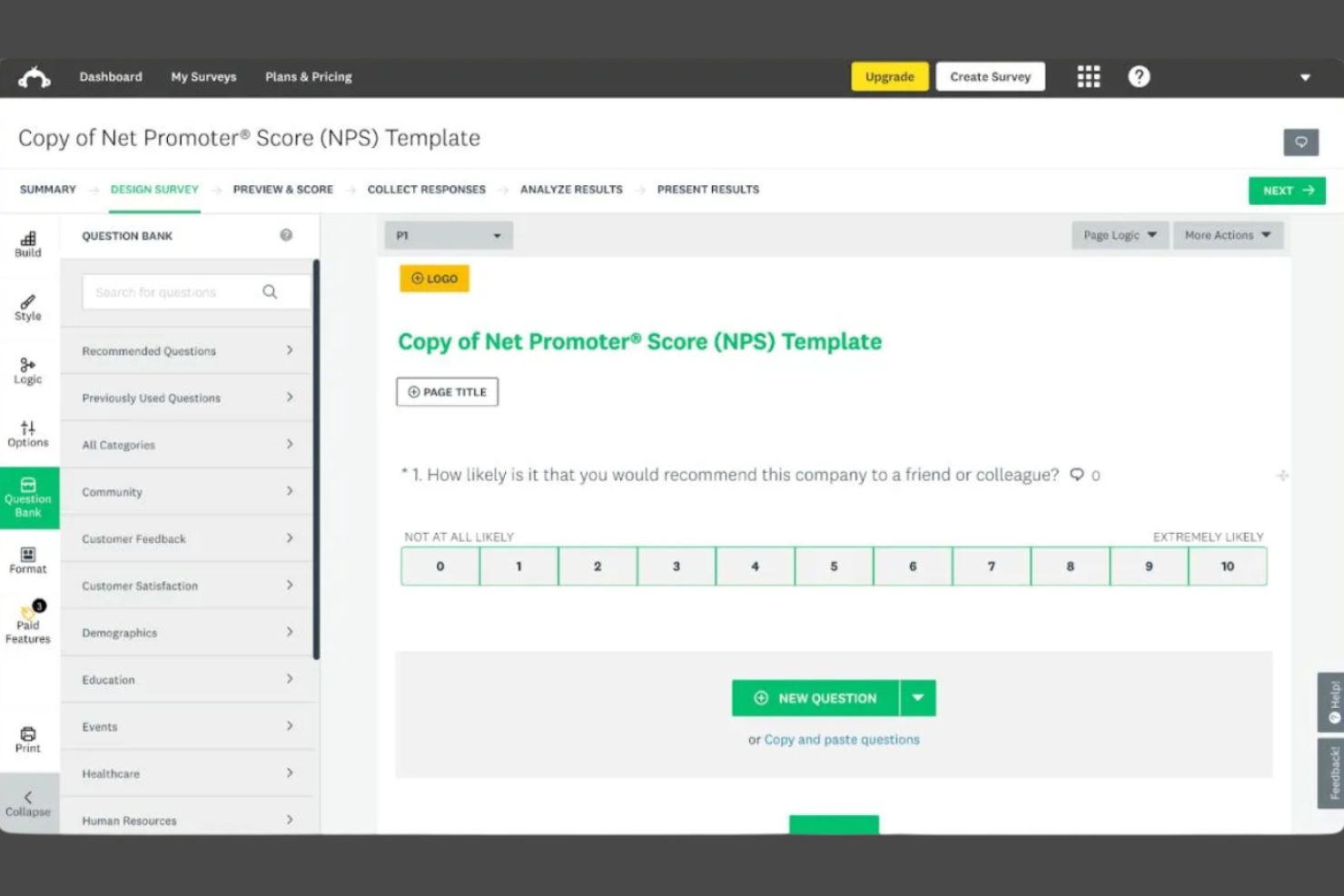 SurveyMonkey screenshot - Die 10 besten Formstack-Alternativen für Online-Formulare im Jahr 2026