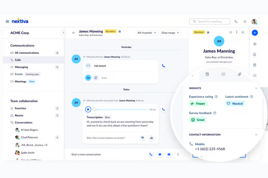 Nextiva screenshot - 10 beste Dialpad-alternatieven beoordeeld in 2026