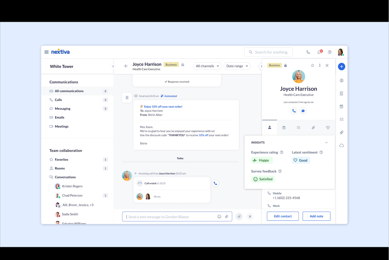 Nextiva screenshot - 10 bedste VoIP-callcentersoftware gennemgået i 2026