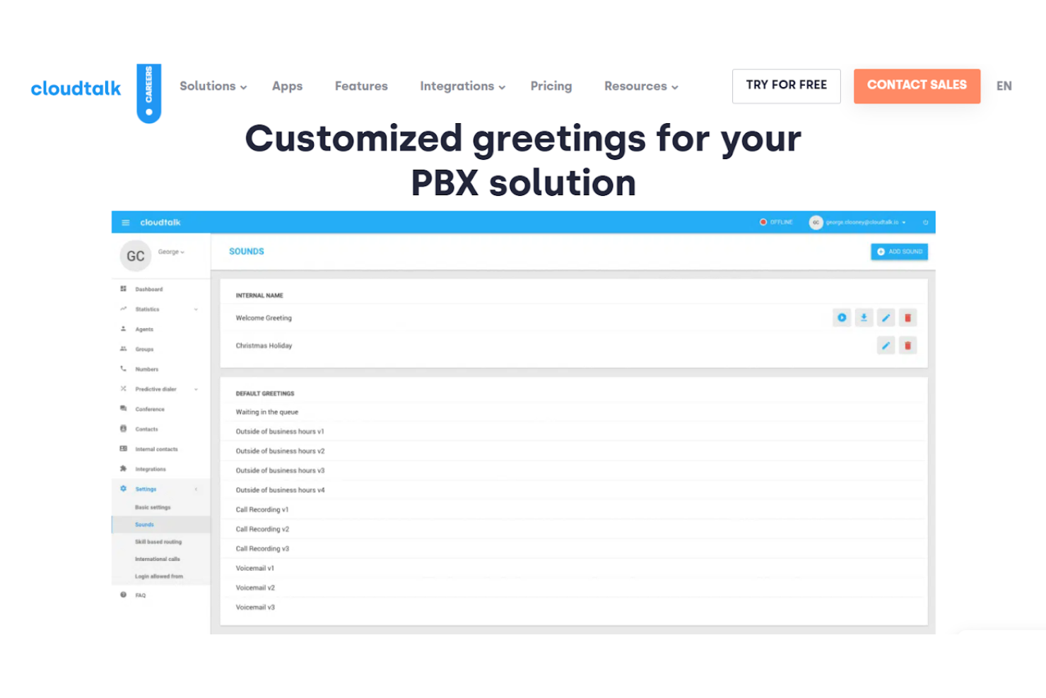 CloudTalk screenshot - 10 bedste softwareløsninger til callcenterscripts i 2026