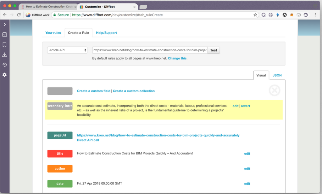 Diffbot screenshot - 10 Best Sentiment Analysis Tools of 2026