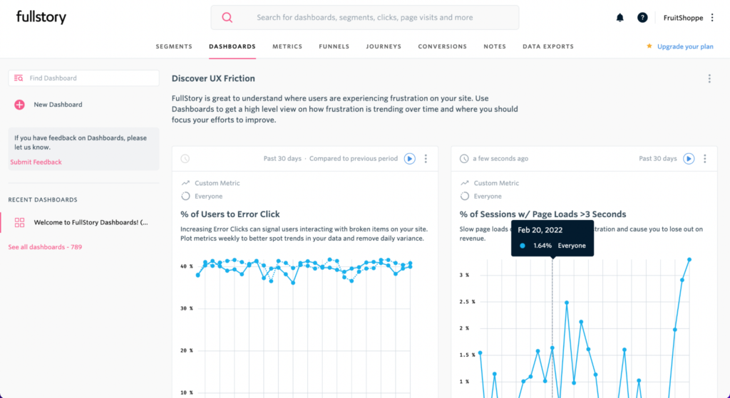 Fullstory screenshot - 10 Best Website Analytics Tools for Visitor Stats in 2026