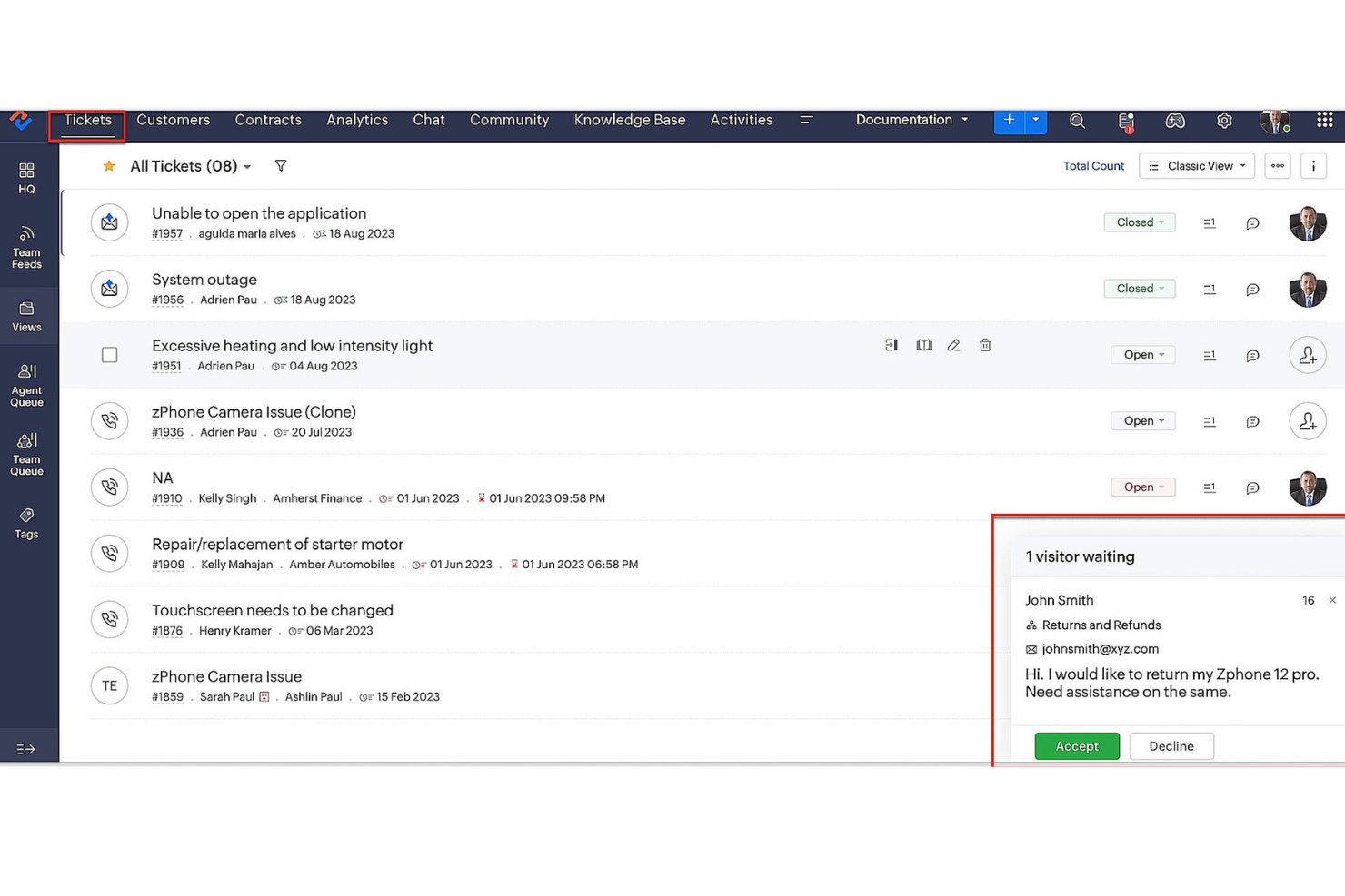 Zoho Desk screenshot - 10 Best Customer Service Chat Software For Small Businesses In 2026