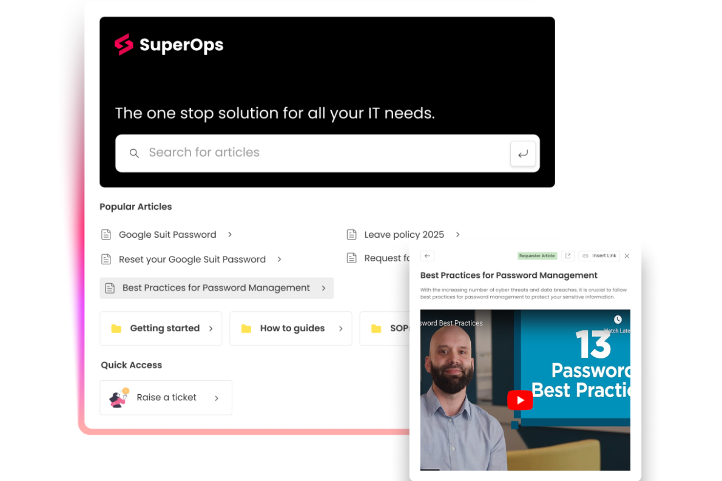SuperOps screenshot - 10 Best Helpdesk Knowledge Bases of 2026: Compared