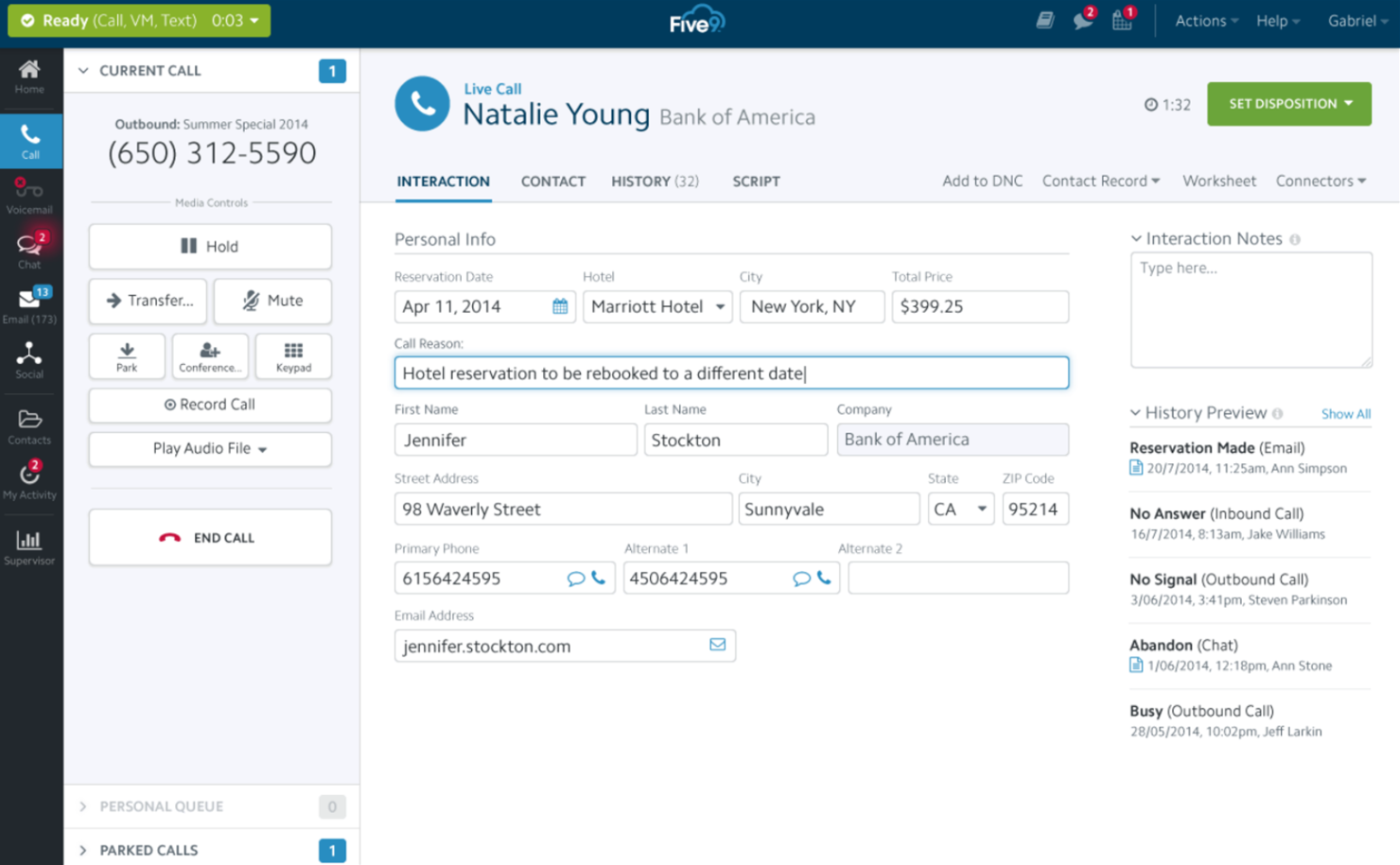 Five9 screenshot - 10 Best Call Center Agent Desktop Software for 2026