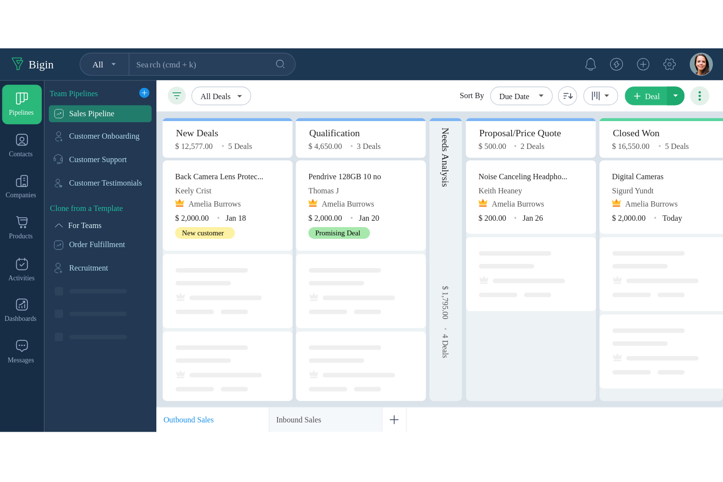 Bigin screenshot - 10 CRM for Small Business for 2026