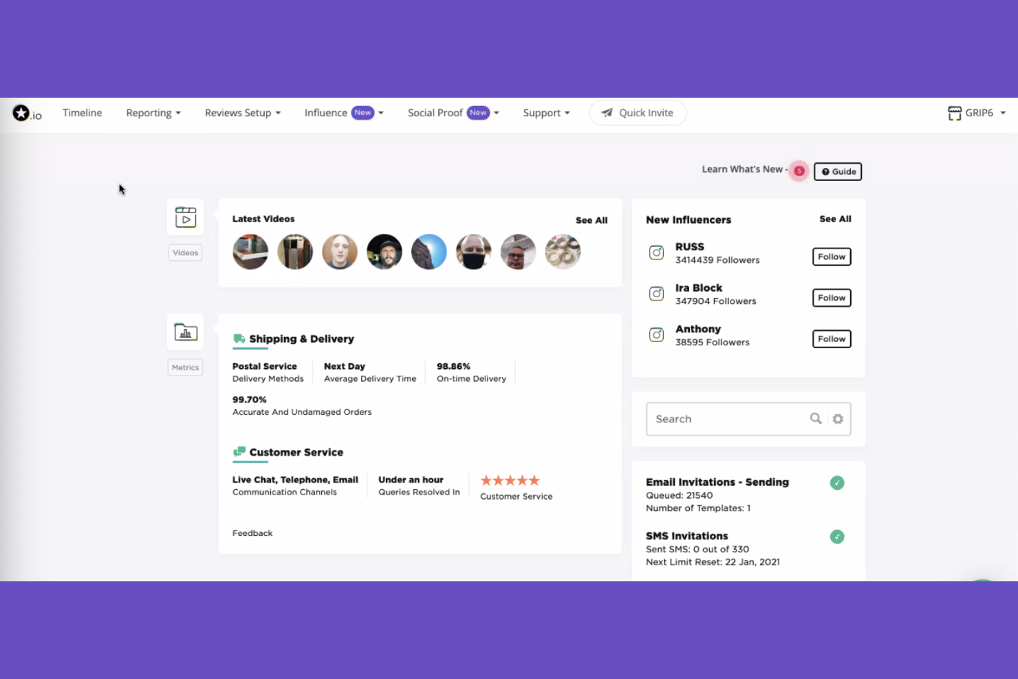 Reviews.io screenshot - 10 Best Birdeye Alternatives for Review Management in 2026