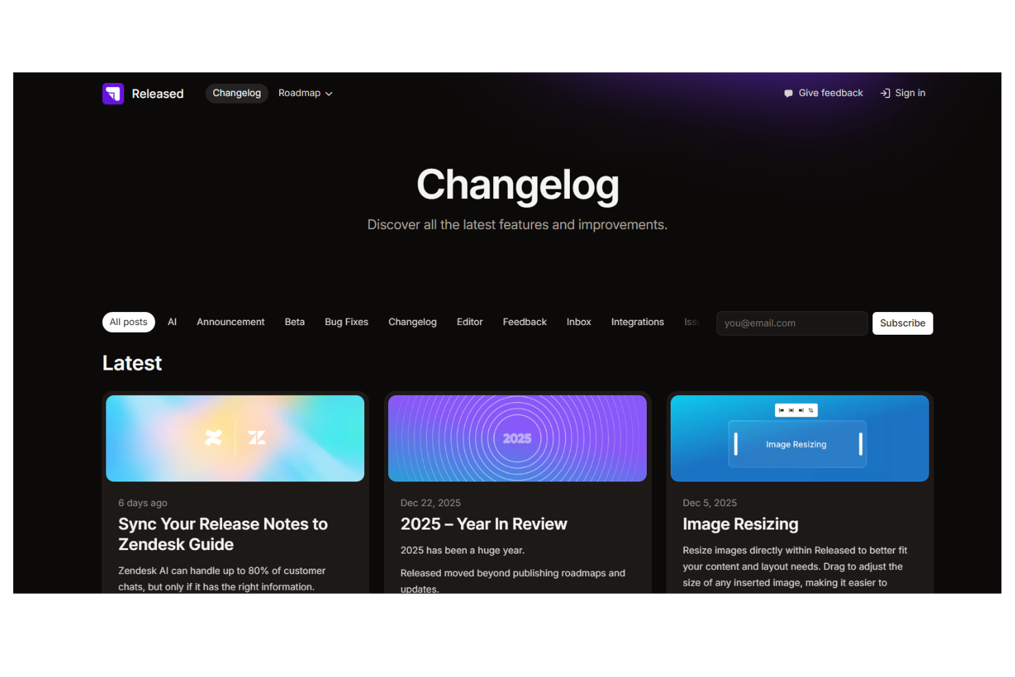 Released screenshot - 10 Best Canny Alternatives for Customer Feedback in 2026