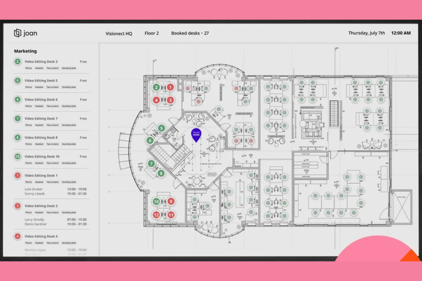 Joan Desk Booking screenshot - 10 Best Free Hot Desk Booking Software in 2026