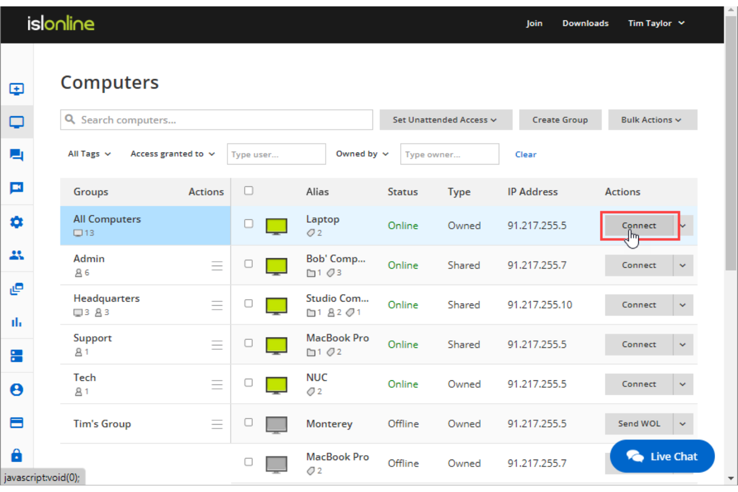 ISL Online screenshot - 10 bedste helpdesksoftware til fjernsupport i 2026