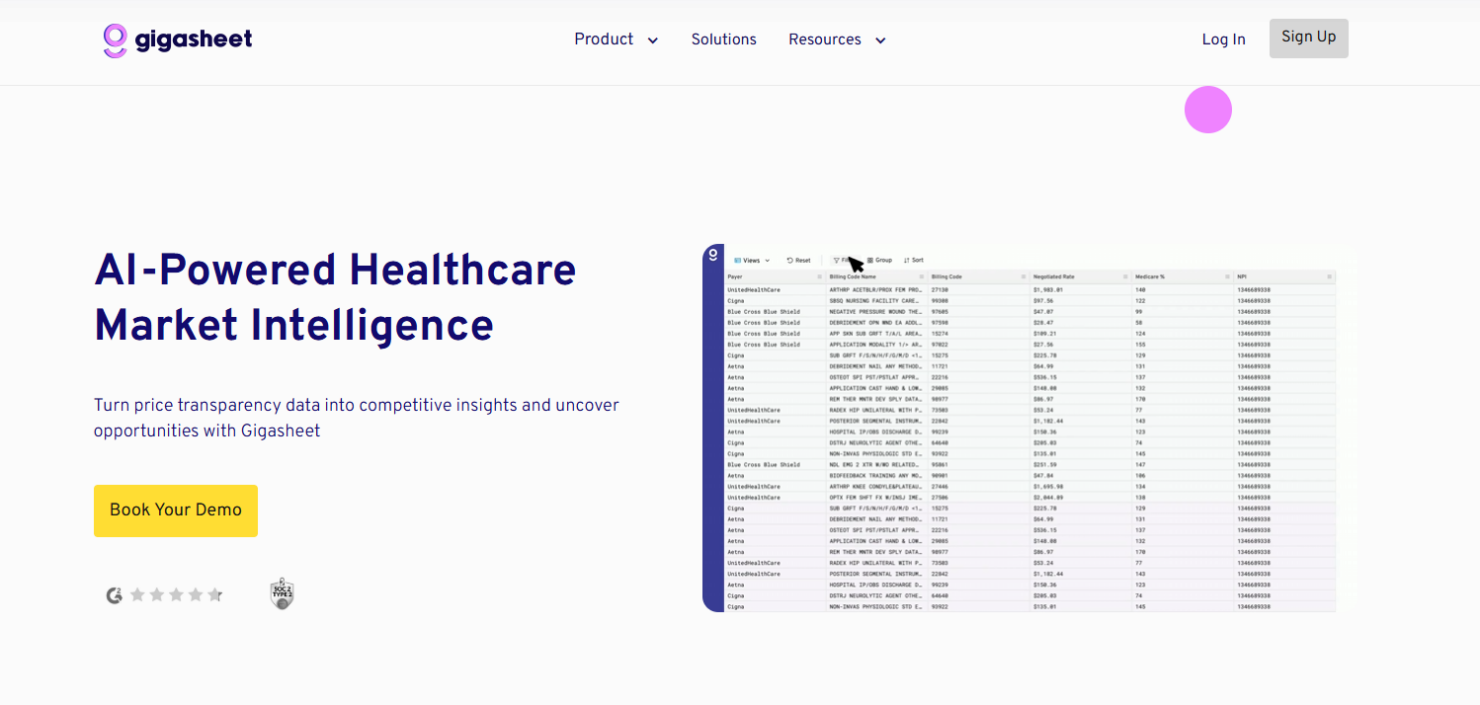 Transforms large customer-data sets into insights via spreadsheet-style no-code analysis. 