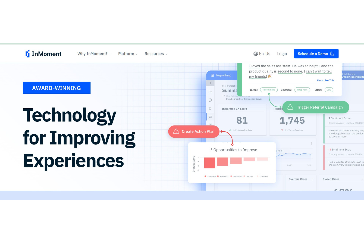 Unifies feedback from every channel, uses AI to analyze it, and delivers actionable insights.