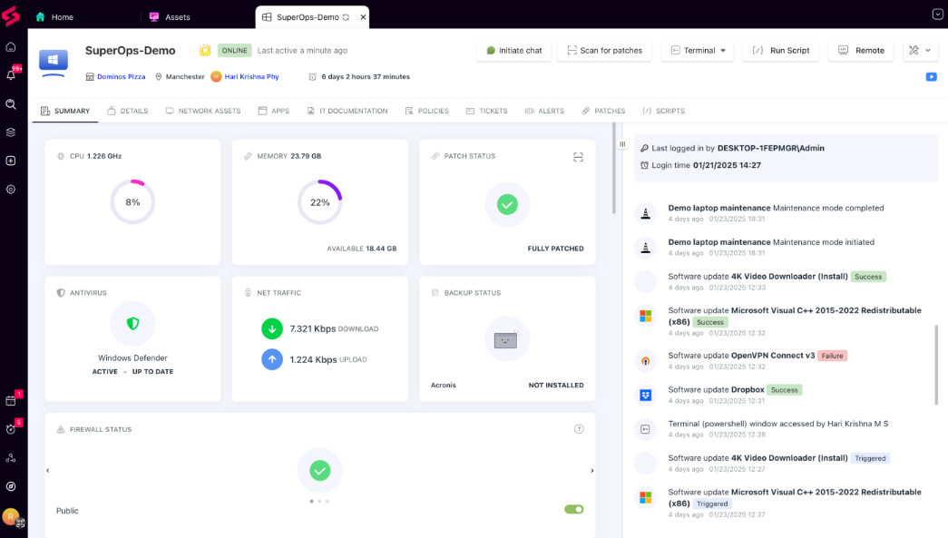 SuperOps streamlines MSP workflows with unified ticketing, automation, and RMM.