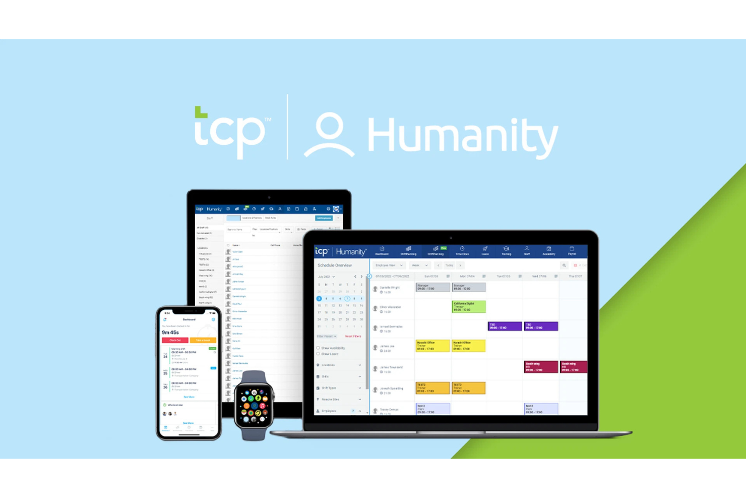 Humanity helps businesses schedule shifts and manage workforce availability efficiently.