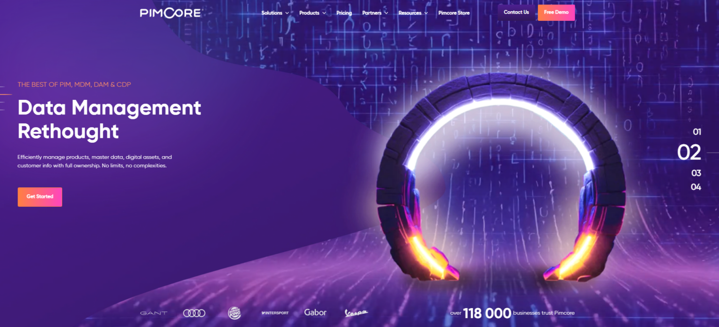 API-first DXP unifying content, data, and commerce across channels.