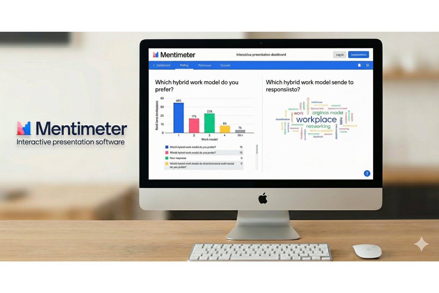Mentimeter collects real-time presentation feedback/survey data for analysis.