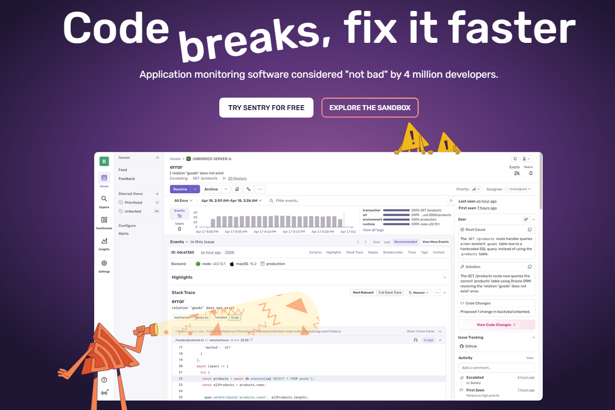 Real-time error & performance monitoring for apps.