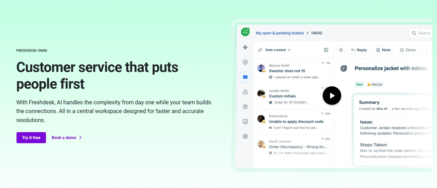 Unified omnichannel support with automation, AI, and team collaboration tools.
