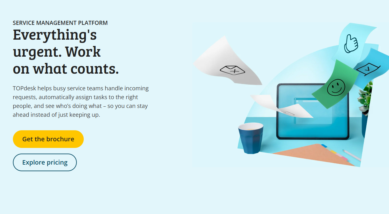 TOPdesk streamlines ticketing, self-service, and SLA tracking for support teams.
