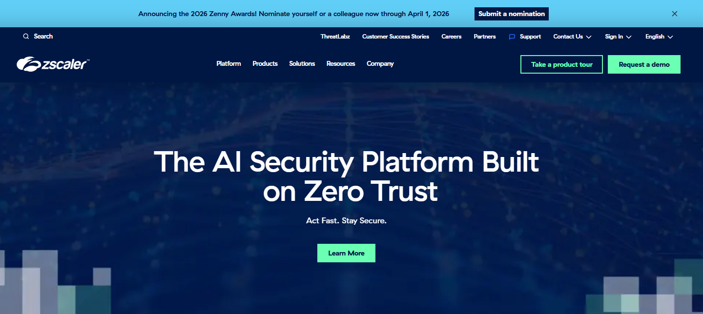 Zscaler secures and manages customer data via cloud-based zero trust access.