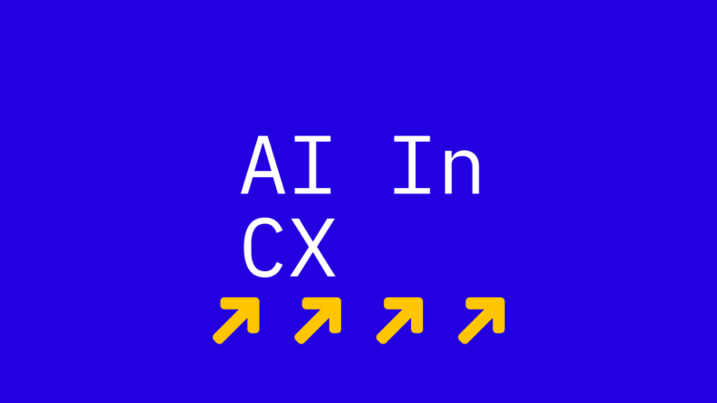 Ai in cx text on blue background