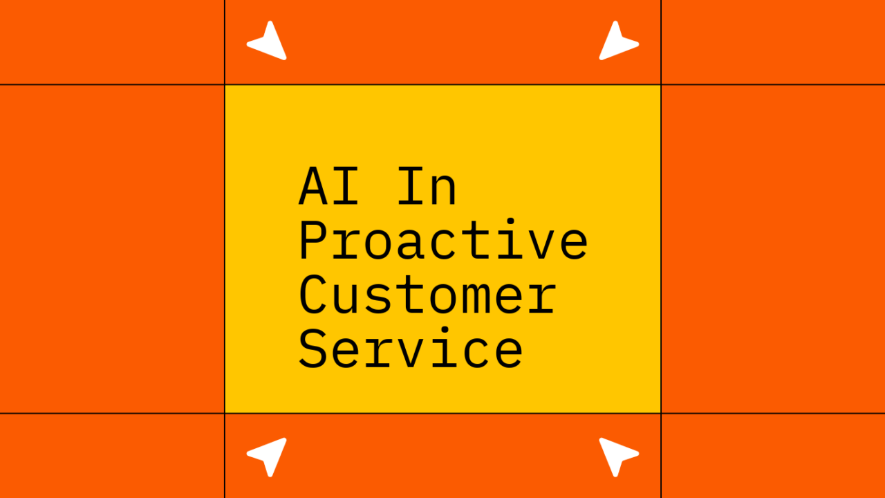 Ai in proactive customer service text on orange and red background